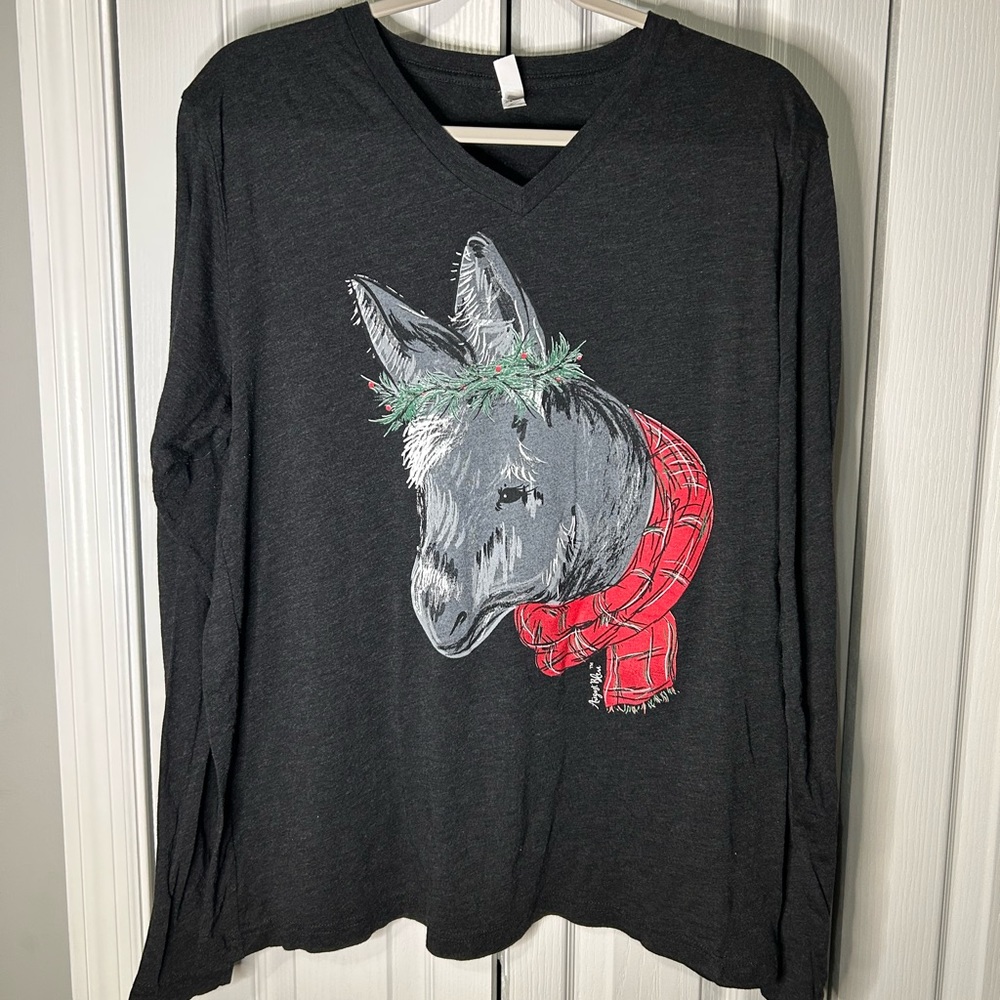August Bleu Holiday Christmas Donkey Shirt